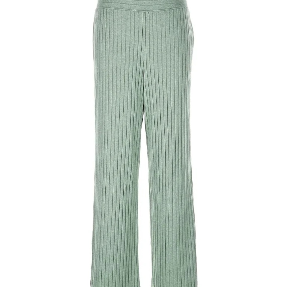 Gilly Hicks Sage Ribbed Wide Leg Pants